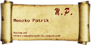 Meszko Patrik névjegykártya
